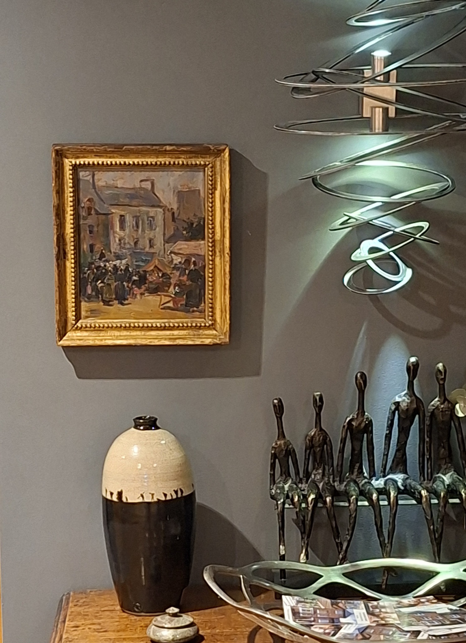 Art and sculpture on the landing
